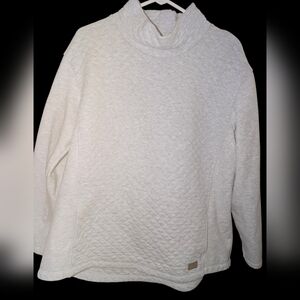 L.L. Bean White Quilted Women's Sweatshirt